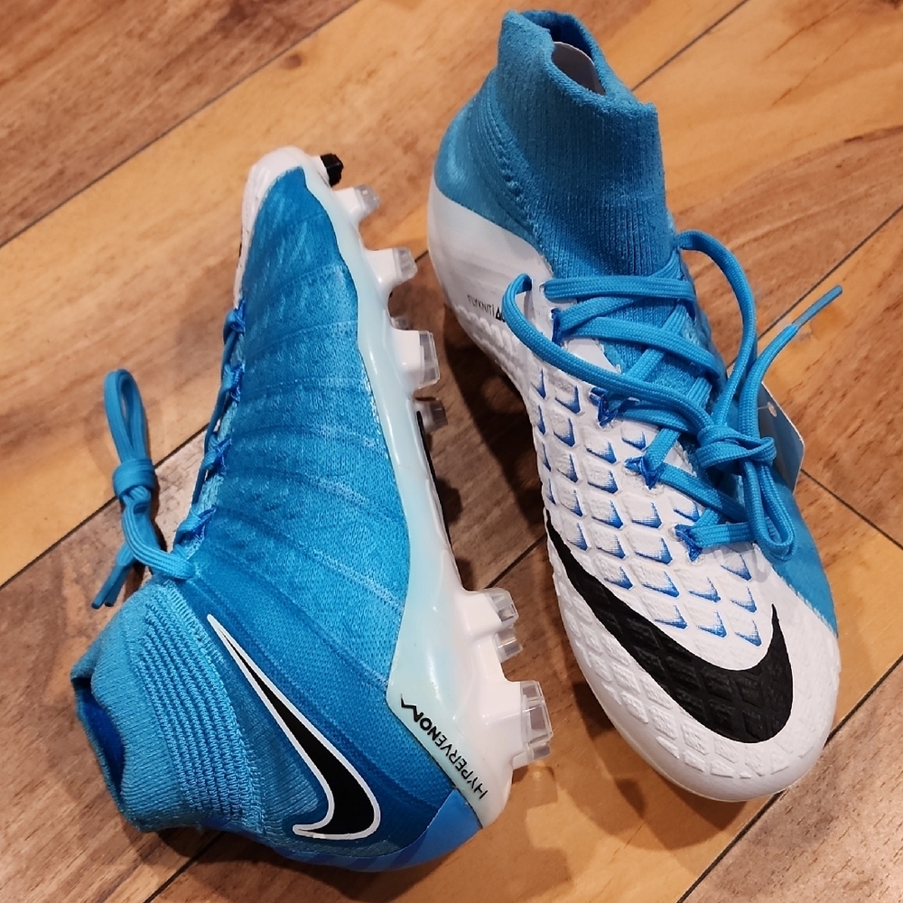 Nike JR Hypervenom Phantom 3 Blue And White Soccer Cleats